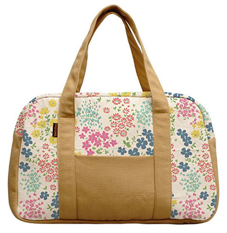 Women'S Seamless Ditsy Floral Pattern Printed Canvas Duffel Travel Bags Was_19