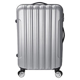 Aw 3 Piece Luggage Set 20" 24" 28" Silver Rolling Travel Case Lockable Abs Suitcase Trip
