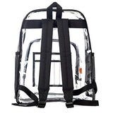 Heavy Duty Clear Backpack See Through PVC Stadium Security Transparent Workbag | Black