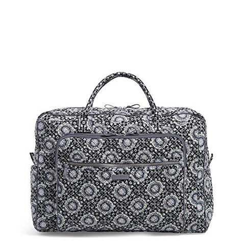 Vera Bradley Iconic Grand Weekender Travel Bag, Signature Cotton, Charcoal Medallion, One Size