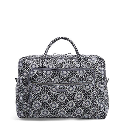 Vera Bradley Iconic Grand Weekender Travel Bag, Signature Cotton, Charcoal Medallion, One Size