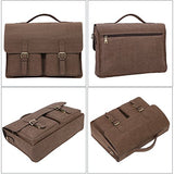 Banuce Mens Faux Leather Briefcase Pu Business Tote Flapover 13 inch Laptop Messenger Satchel Bag