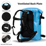 BASSDASH Waterproof TPU Backpack 24L Roll-Top Dry Bag with Rod Holder for Fishing, Hiking, Camping, Kayaking, Rafting