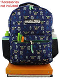 Star Wars Mandalorian Baby Yoda Boy's Girl's Adult 16 Inch School Backpack (One Size, Blue/Green)