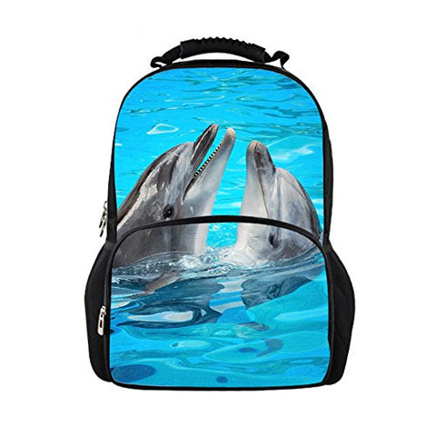 Bigcardesigns Children Teens Backpack Dolphin Schoolbag