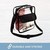 Bags For Less Clear Messenger Beg Stadium Approved Crossbody Purse Clear Lunch Box Adjustable Strap, Easy to Clean and Water Resistant Tote Bag Great for Men, Women, Kids (Crossbody Purse Bag)