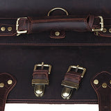 Polare 16'' Full Grain Leather Briefcase Messenger Bag Laptop Satchel For Men