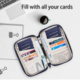 Family Travel Passport Wallet: Multiple Passport Holder/Document Organizer Bag (BLACK)