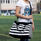 Travel Totes Luggage, Canvas Travel Storage Bag, Blue Stripes