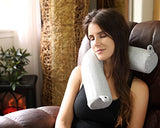 Twist Memory Foam Travel Pillow for Neck, Chin, Lumbar and Leg Support - For Traveling on Airplane, Bus, Train or at Home - Best for Side, Stomach and Back Sleepers - Adjustable, Bendable Roll Pillow