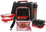 6 Pack Fitness Insulated Meal Prep Bag, Mini Innovator Black/Red w/Bonus ZogoSportz Cyclone Shaker