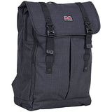 Ben Sherman Heathered Polyester Dual Compartment Flapover 15” Computer Travel Backpack, Navy, One