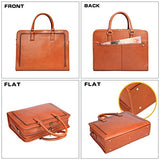 Banuce Womens Full Grains Leather Briefcase Messenger Satchel Bag 14 Laptop Case
