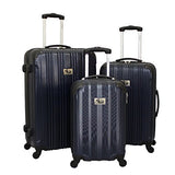 Chariot Modena 3 Piece Hardside Lightweight Upright Spinner Luggage Set, Blue, One Size