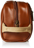 Kenneth Cole Men's Zip Travel Kit with Woven Handle, Saddle, One Size