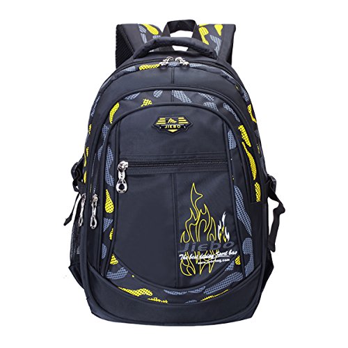 ABage School Backpack Waterproof Book Bag Travel Bookbag for and, Yellow