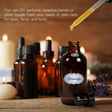 Fine Mist Sprayers 8 Piece 4 oz Amber Glass Bottles ULG Empty Spray Atomizer for Essential Oils Aromatherapy Cosmetic Sprays Including 8 Piece Waterproof DIY Labels