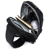 One Strap Sling Cross Body Messenger Bag Aidonger Canvas and Leather Chest Bag Crossbody Triangle