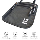 Zero Grid Neck Wallet W/Rfid Blocking- Concealed Travel Pouch & Passport Holder (Shadow Grey)
