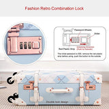 UNIWALKER Vintage Suitcase Set 20 inch Carry on Spinner Luggage with 12 inch Handbag for Women