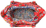 Vera Bradley Iconic Glenna Satchel-Signature, coral floral