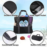 LISM Beach Bag Mesh Beach Bag Waterproof Extra Large Sandproof Tote Bag Kids Toy Bag with Pockets and Zipper Lightweight Picnic Tote Travel Bags