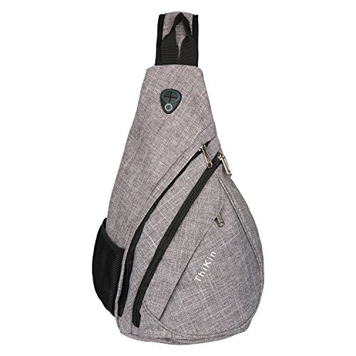 Freewander Nylon Sling Bag Shoulder Back Packs Crossbody Pack Chest Bags Black for Men (Gray)