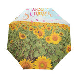 Umbrella Hello Summer Sunflower Golf Travel Sun Rain Windproof Auto umbrellas with UV Protection