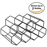 Buruis Metal Wine Rack,Countertop Wine Holder Stand Stack 7 Bottles, Space Saver, Free Standing