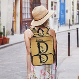 LORVIES Initials-Letter-D School Bag for Student Bookbag Women Travel Backpack Casual Daypack Travel Hiking Camping