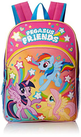 My Little Pony Girls' Pegasus Friends 16 Inch Backpack with Lights, Pink