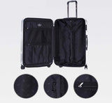 Suitcase, Lightweight, Large 28-Inch Hard-Shell Aluminum Alloy Suitcase, 4 Spinner Wheels, Abs Luggage Travel Trolley, Silver, 24 inch