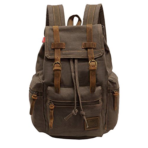 Canvas Backpack, P.KU.VDSL-AUGUR Series Vintage Canvas Backpack, Hiking Daypacks, Computers