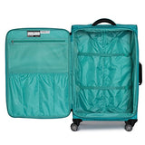 it luggage Stitched Squares 8 Wheel Lightweight Expandable 5-Piece Set, Aqua Blue