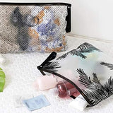 Fashion Women Travel Cosmetic Bags PVC Clear Leaf Makeup Organizer Lady Large Necessary Toiletry