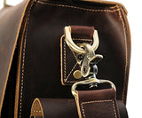 Polare 17'' Mens Full Grain Leather Laptop Briefcase Business Messenger Bag Satchel