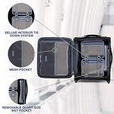 Travelpro Luggage Platinum Elite 16" Carry-on Regional Rollaboard Suitcase, Shadow Black