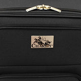 Chariot Genoa 3-Piece Lightweight Upright Spinner Luggage Set, Black Grey