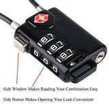 TSA Approved Cable Luggage Locks, 6 Pack, Easy Read Dials with Alloy Body