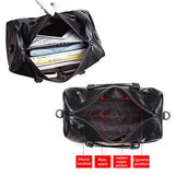 BAIGIO Men's Vintage Duffel Weekend Bag Oversize Travel Tote Faux Leather Overnight Duffle (Black)