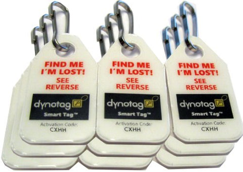 Dynotag Web/Gps Enabled Qr Code Smart Micro Zipper Tags: 9 (3X3Strip)+Snaphooks