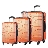 3 Piece Luggage Set Durable Lightweight Hard Case Spinner Suitecase Lug3 Ly09 Orange
