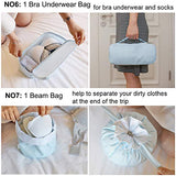 Travel Packing Cubes 8 Pcs Set, Luggage Packing Organizers with Shoe Bag and Toiletry Bag (Light pink)