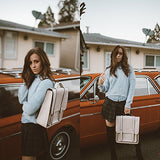 ECOSUSI Women Briefcase Laptop Backpack PU Leather Satchel Messenger Bag Fits up to 14 Inch Laptops