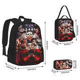 The Bin-Ding Of Is-Aac Backpack Three-Piece Cartoon School Bag With Pencil Case Messenger Lunch Bag