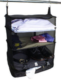 Stow-N-Go Portable Luggage System - Large - Black, Packable Hanging Travel Shelves And Packing Cube