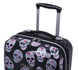 BETSEY JOHNSON Skull Party 3 Piece Expandable Hardside Spinner Luggage Set