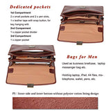 Banuce Vintage Full Grain Italian Leather Briefcase for Men Lock Lawyer Attache Case Business