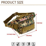 Military Fanny Pack Tactical Waist Bag Pack Waterproof Hip Belt Bag Pouch for Hiking (Jungle camo)