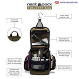Compact Hanging Toiletry Bag and Organizer, Water Resistant with Mesh Pockets (Forest)